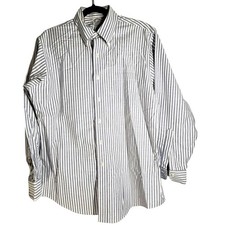Brooks Brothers Men's 16/33 Regent Button Down Blue White Striped Dress Shirt
