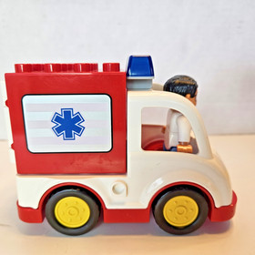 LEGO Duplo Ambulance EMT Truck Van w Figure First Aid Kit 13 pc 10527 Incomplete