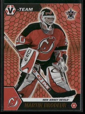 #ad 2002 03 Pacific Vanguard V Team Martin Brodeur #5 HOF $1.50