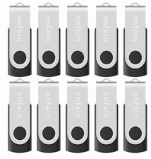 Enfain 32GB USB 2.0 Flash Drive 10-Pack - Swivel Design, Reliable Data Storag...