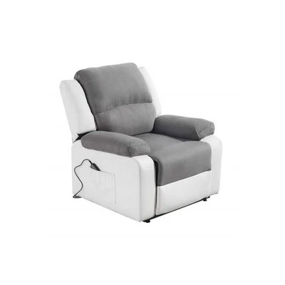 Fauteuil de Relaxation Électrique "Ota" 96cm Blanc & Gris - Photo 1/4