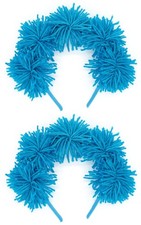2 Pcs Blue Fuzzy Headband Fluffy Pom Pom Yarn Hairband Halloween Costume Hair...