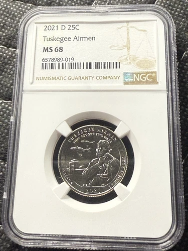 2021-D 25c NGC MS68 Tuskegee Airmen ATB Quarter Alabama High Grade