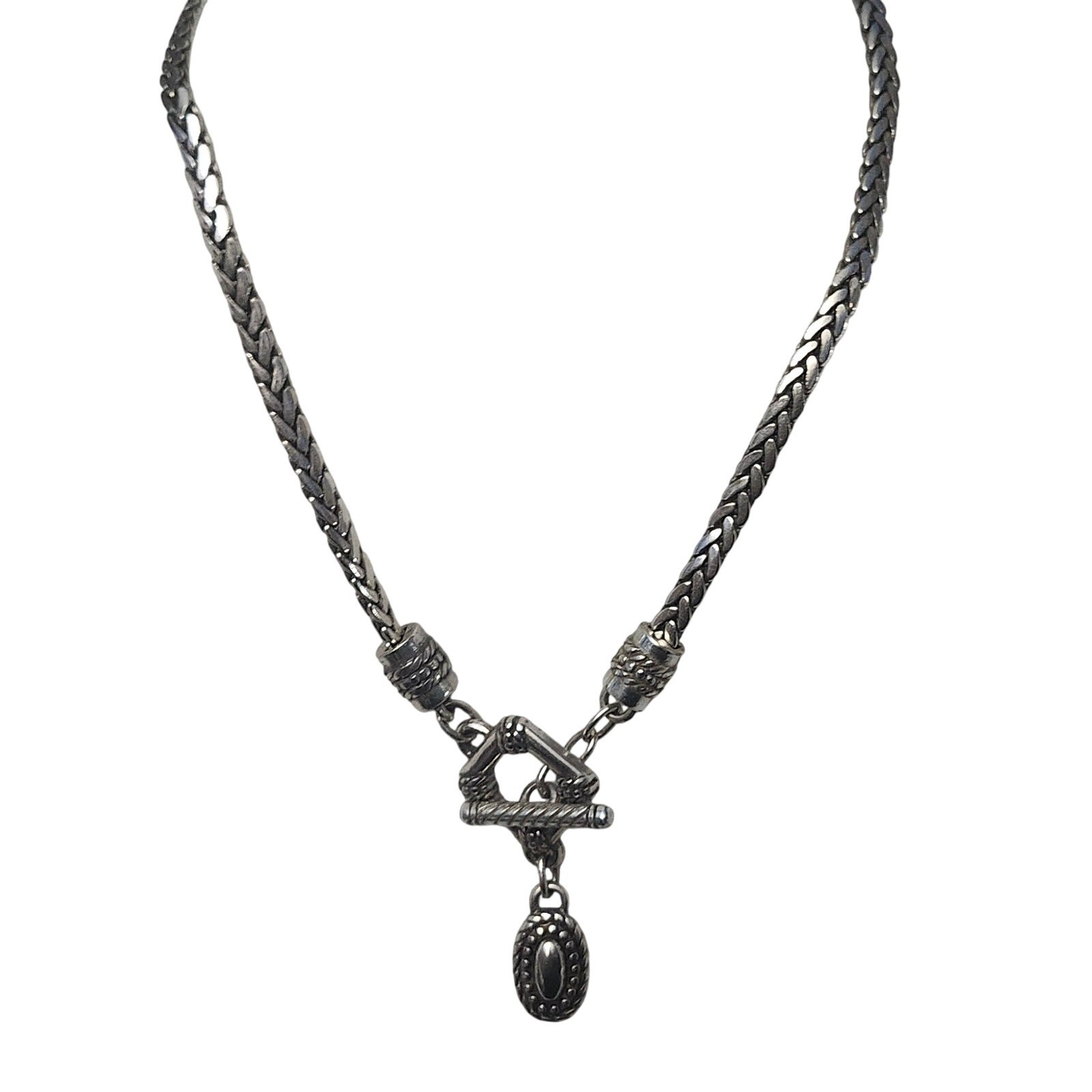 Brighton Signed  Silver Plated  Toggle Necklace - image 2