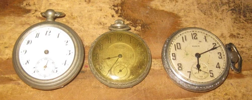(3) Antique Pocket Watches Elgin, Avance Retard, & New York Standard