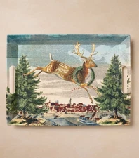 John Derian x Target Reindeer Wintry Town Melamine XL Serving Tray 2025