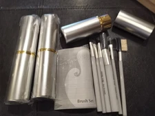 THREE New  Mary Kay  Cosmetic Makeup 6 piece Brush Set in Metal Tube (60A)