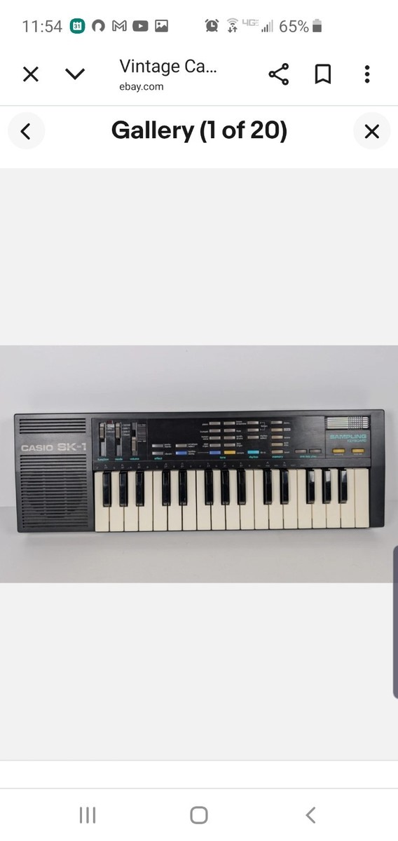 Vintage Casio Sk-10 Sampling Keyboard 1987 Tested Working