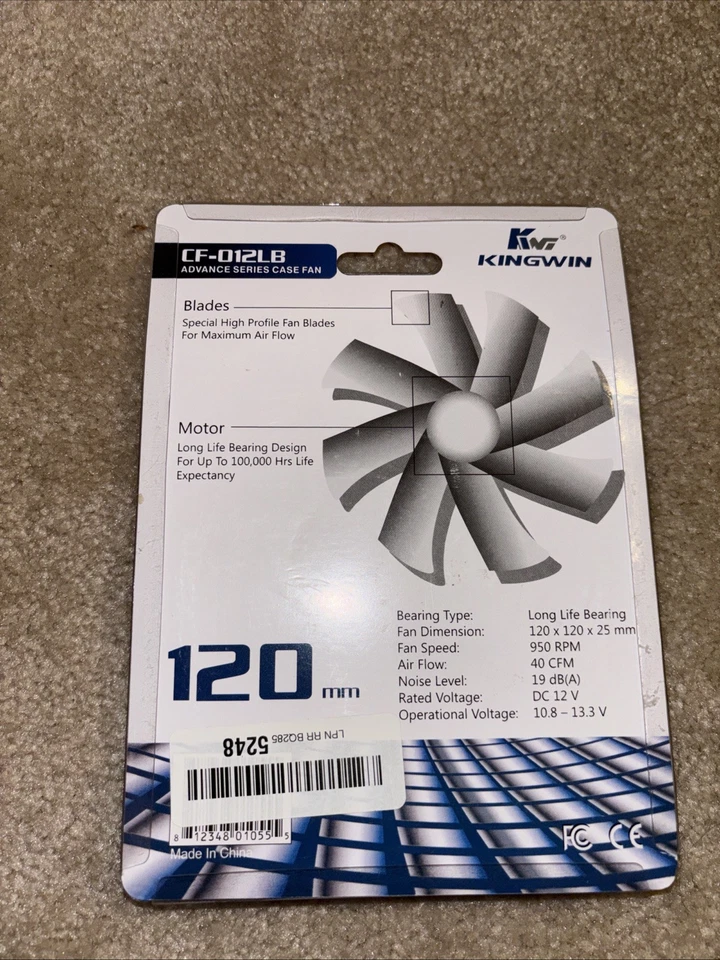 Kingwin CF-012LB 120 x 120 X 25 mm Long Life Bearing Advanced Series Case Fan - Image 4 of 4