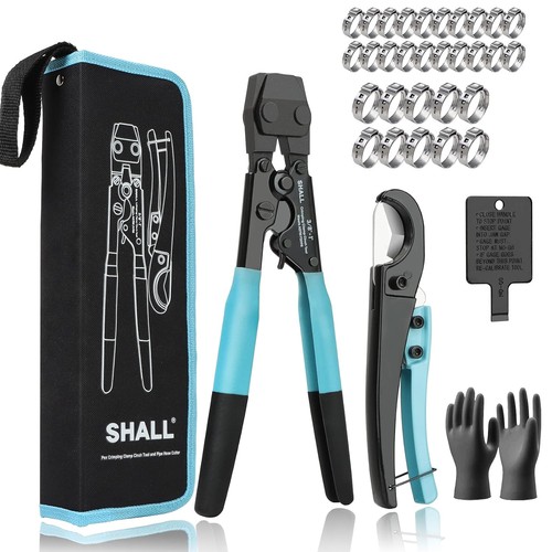 SHALL Pex Crimping Clamp Cinch Tool and Pipe Hose Cutter, Pipe Fitting Crimper T