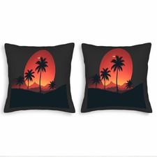 Set of 2 18x18in Throw Pillow Covers - Vibrant Sunset Design