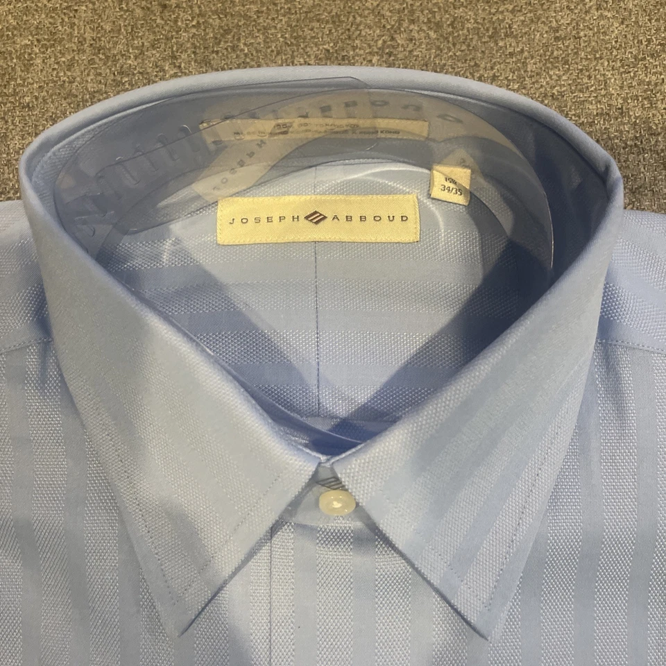 Camisa de vestir Joseph Abboud para hombre azul a rayas 15,5 34/35 algodón manga larga nueva con etiquetas Foto 2 de 3