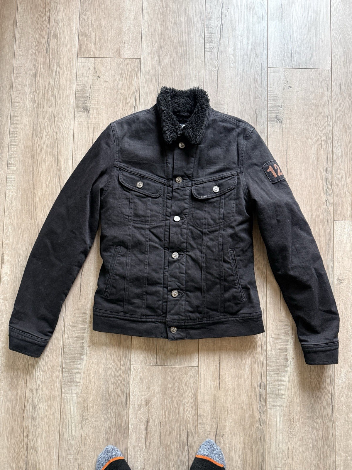 Lee 125th Anniversary Black StormRider Lined Denim Jacket Men’s Size S