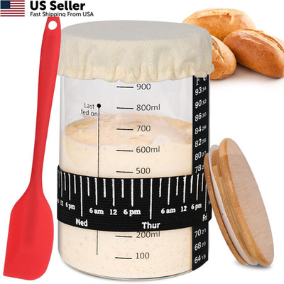 Xileanalee Pro Sourdough Starter Jar Kit- 35 Oz Large 1 Pcs, glass