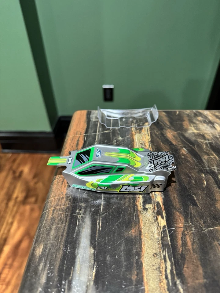 Losi Micro-B Body & Wing Green Silver 1/24 TLR New Take Off Micro Decals Custom - Image 3 of 4