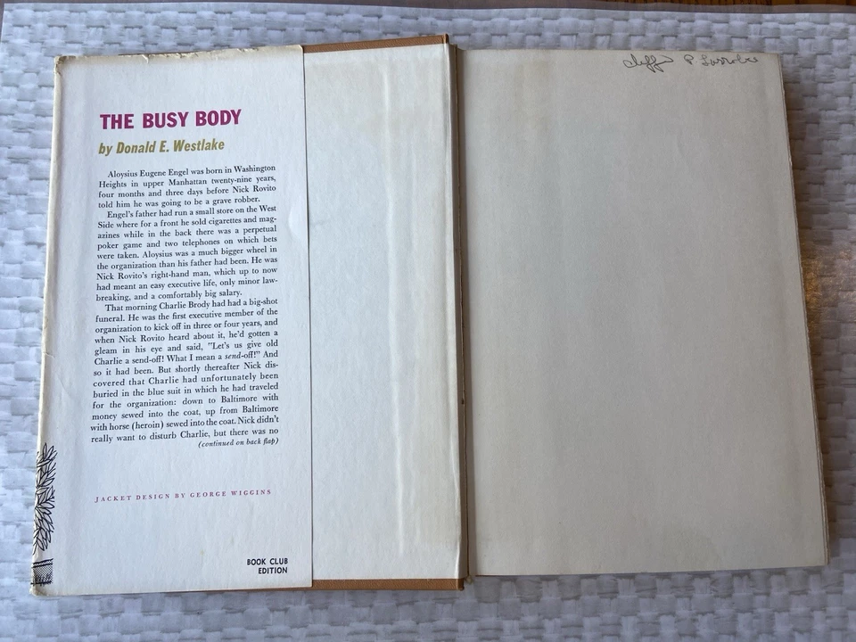 The Busy Body Donald E. Westlake  Random House Book Club Edition 1966 - Image 3 of 4