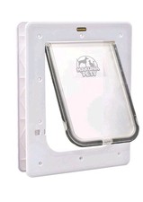 Hakuna Pets SUPER TOUGH PET DOOR 2-Way Locking Flap WHITE- Small