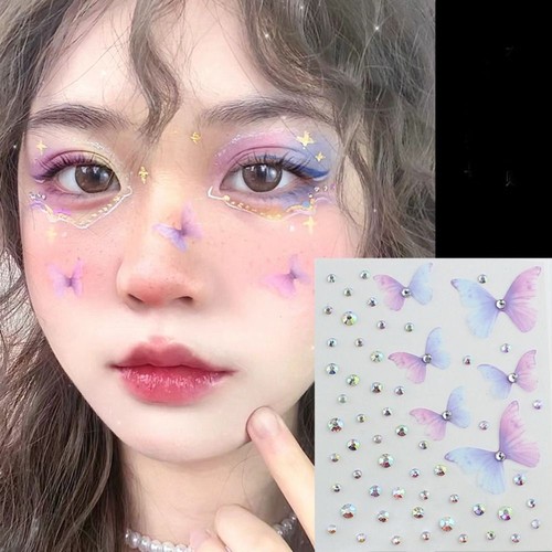 Self Adhesive Hair Crystal Sticks Face Crystal Stickers for Hair Face Makeup - Picture 4 of 26