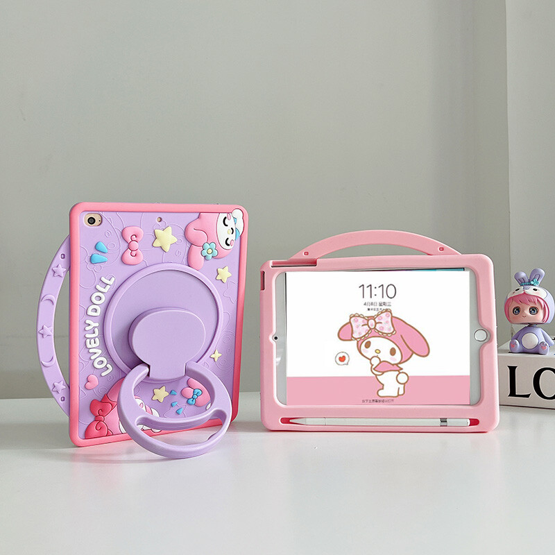 For Apple iPad 5/6 My Melody Portable Silica Gel 360°Rotating