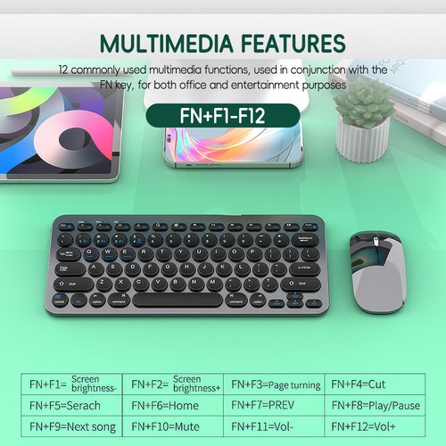 Wireless Bluetooth Keyboard Mouse Rechargeable Keyboard Mice Mac/Windows/Android - Picture 5 of 15