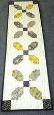 Hand Made Quilted Table Runner/ Topper / Mat Yellow, Gray, Black 11.5" x 38"