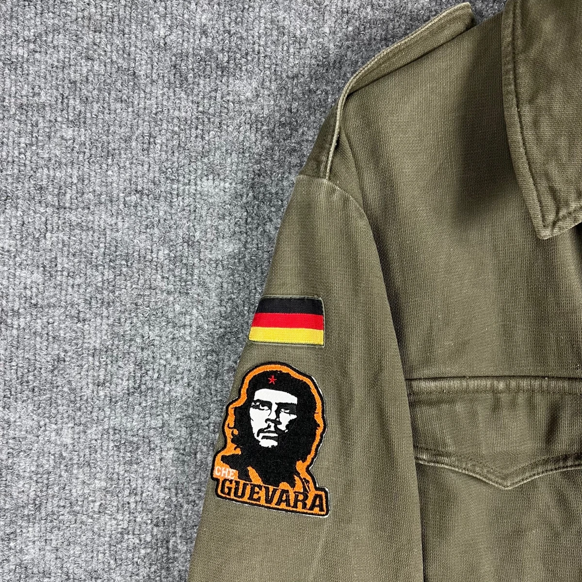 MILITARIA & WEAPONS GERMAN MOLESKIN JACKET WITH CHE GUEVARA OLIVE