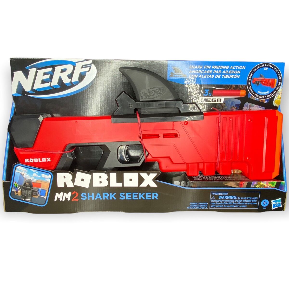 NERF Roblox MM2: Shark Seeker Dart Blaster, Shark-Fin Priming Action  195166124346