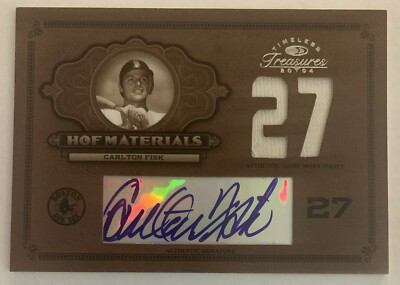 Carlton FISK 2004 Donruss Timeless Treasures HOF Materials Jersey AUTO 4/10