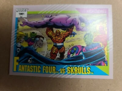 1991 MARVEL UNIVERSE CARD #92 "FANTASTIC FOUR VS. SKRULLS" - Photo 1/2