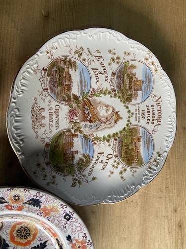 PIATTI LATERALI DIPINTI A MANO ROYAL WORCESTER ANNI '20, PIATTO ASHWORTH IMARI & FOLEY ECC. - Foto 22 di 24