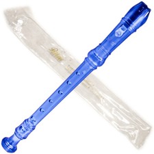 Brand New 8 Holes Soprano Recorder ABS Plastic Baroque Style Transparent Blue