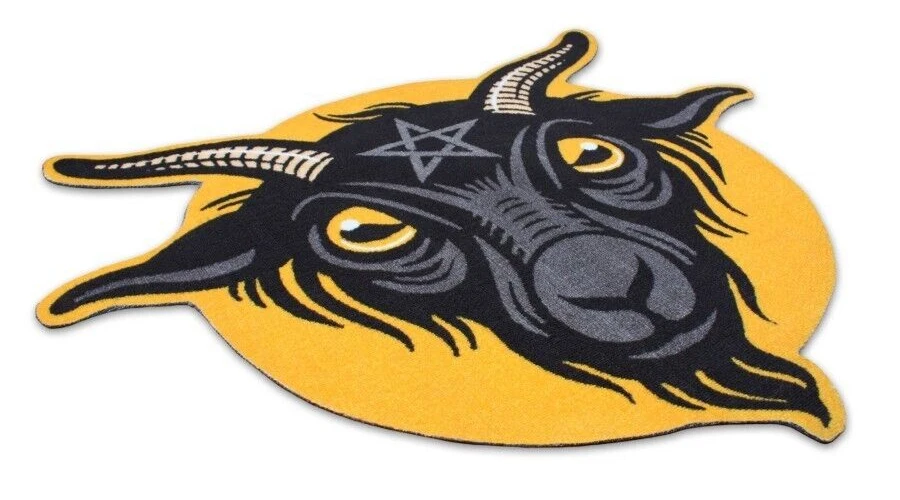 Creepy Co. Bapho-Mat BAPHOMET Accent RUG 36x29" Goat Occult Folklore Spooky