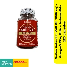 Daitea Antarctic Krill Oil 2000 mg – Omega-3 EPA, DHA + Astaxanthin 120 capsules
