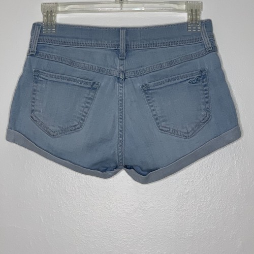 Hollister Short-Short Low Rise Shorts Denim Jean Womens Size 0 W24 Distressed - Picture 7 of 8