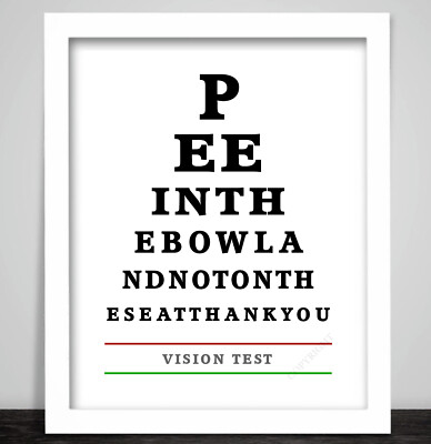 Funny Bathroom Sign Typography Posters And Prints Toilet Eye Test Chart Art Canvas Painting Pictures Bathroom Wall Art Decor Painting Calligraphy Aliexpress