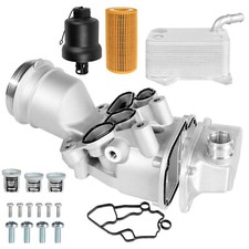 Aluminium Engine Oil Cooler Filter Housing Kit Aluminium for Audi A3 2006-2008