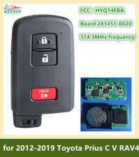 for Toyota RAV4 Prius C V Smart Remote Key Fob HYQ14FBA 89904-52290 281451-0020