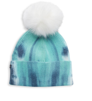 JOCELYN Pink Tie Dye Faux Fur Pom Pom Beanie Hat Kids Jocelyn Pom Winter Hat – Turtle Fur® main image 4