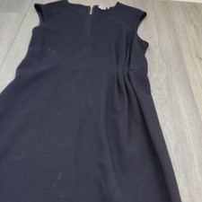h&m women's dress sleeveless zip up at back size M black Vgc