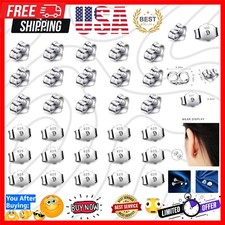 30Pcs/15 Pairs 925 Sterling Silver Earring Backs Replacement Secure Ear Locking