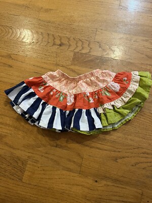 Persnickety Girls Skirt Size 18 Months Patchwork Peasant Ruffle Boho Tiered 