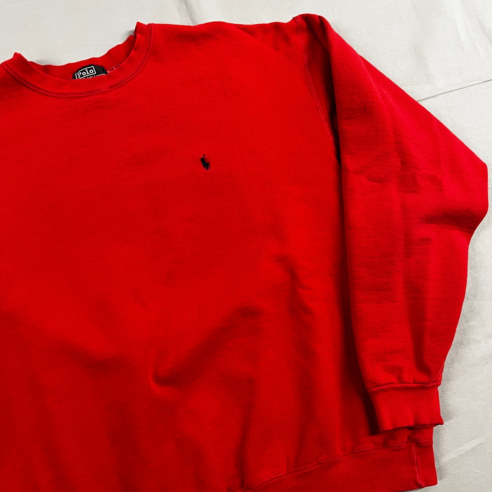 Polo vintage Ralph Lauren rossa mini pony rossa girocollo made in USA XL