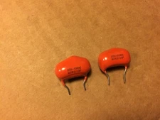 2 NOS Vintage Sprague Orange Drop .033 uf 200v Capacitors Guitar Tone Caps (Qty 