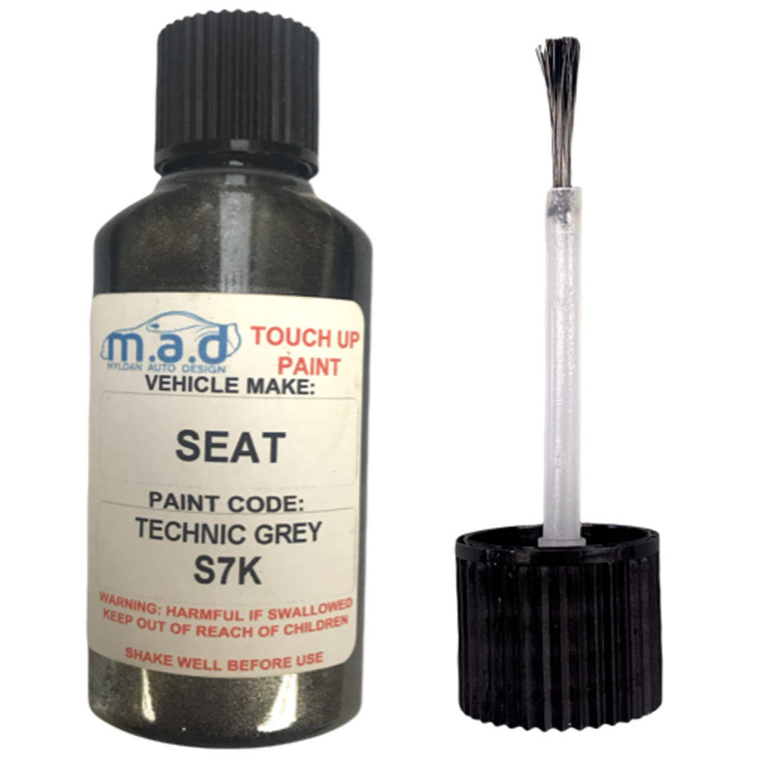 Seat Technic Grau S7K Ausbesserungslack Set Flasche Bürste 30ML Ibiza Cupra Leon