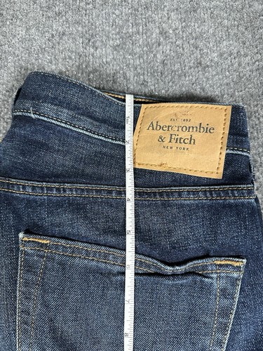 NWD Abercrombie & Fitch Boot Jeans Mens 32x32 Blue Embroidered Wide Leg Y2K - Picture 22 of 24