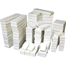 500 White Cotton Filled Jewelry Display Gift Boxes 5 Sizes