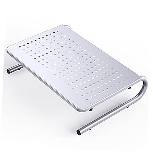 Monitor Stand Riser, Monitor Riser, Laptop Stand, Laptop Shelf w/Vented Silver-image