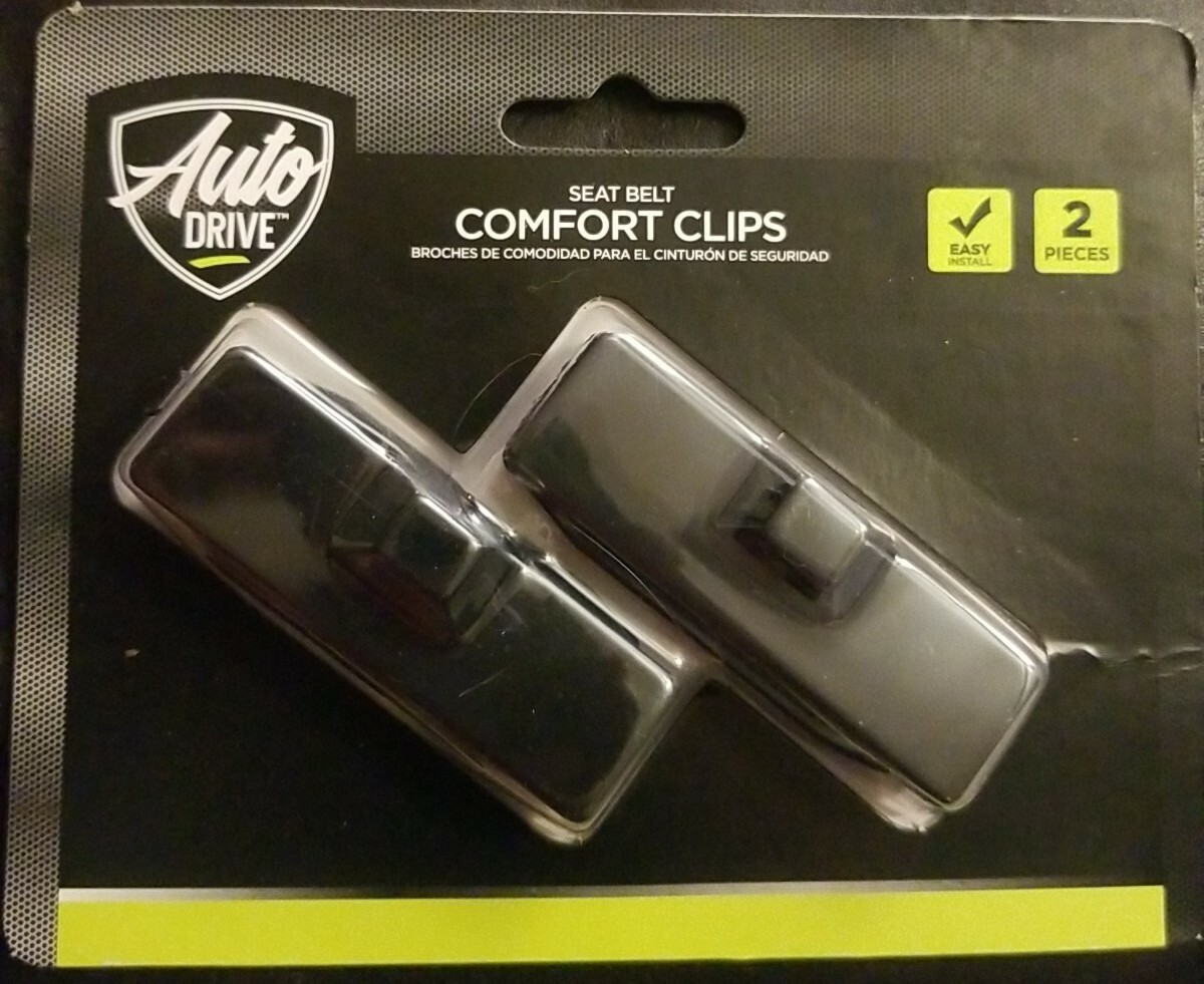 2 Pack Auto Drive Seat Belt Comfort Clips Black 073079 for sale online