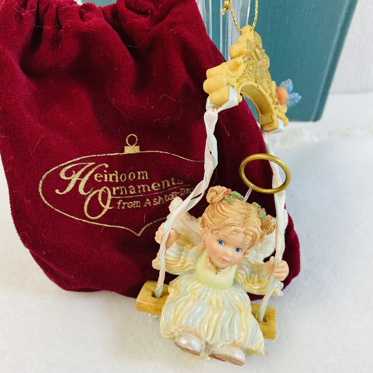 Heirloom Ornaments Ashton-Drake Holly Days Angel On A Swing | eBay