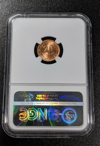 1973 MS64 RD Mozambique 20 Centavos UNC NGC KM# 88 Colonial Coin - Picture 2 of 2